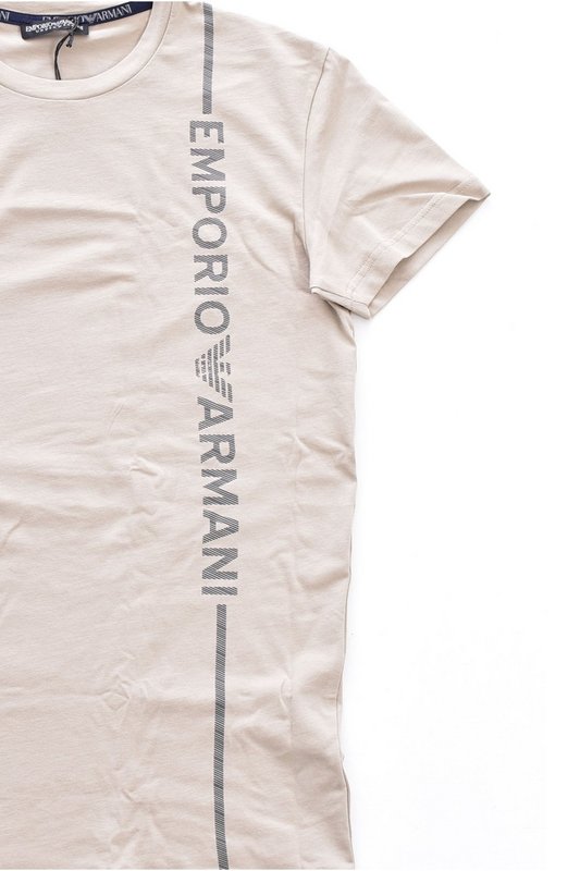 EMPORIO ARMANI Tshirt Coton Stretch Logo Vertical  -  Emporio Armani - Homme 10950 CORDA Photo principale