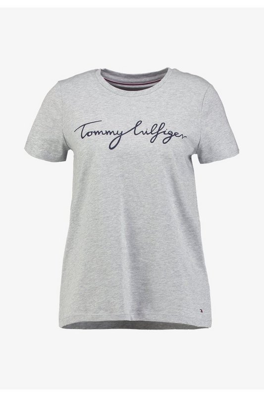 TOMMY HILFIGER Tshirt Logo Signature  -  Tommy Hilfiger - Femme 039 LIGHT GREY HTR Photo principale
