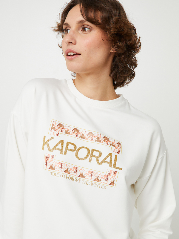 KAPORAL Sweat-shirt Coupe Loose Logo Paillet Blanc Photo principale