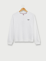 TOMMY JEANS Sweat-shirt Uni Mini Logo Brod Blanc