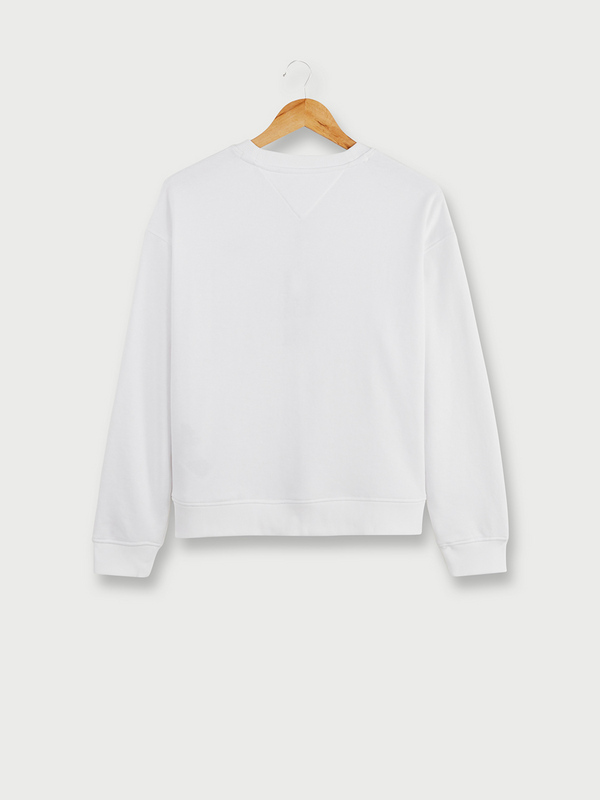 TOMMY JEANS Sweat-shirt Uni Mini Logo Brod Blanc Photo principale