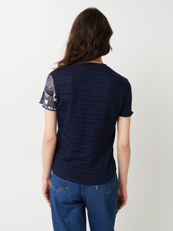 DESIGUAL Tee-shirt En Jersey Ctel Stretch Avec Motifs Bleu marine Photo principale
