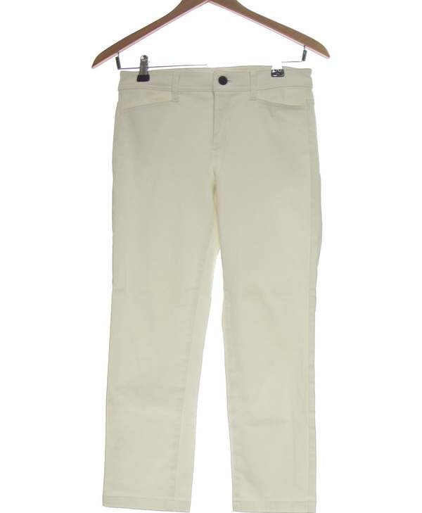 UNIQLO SECONDE MAIN Pantalon Droit Femme Blanc 1072500