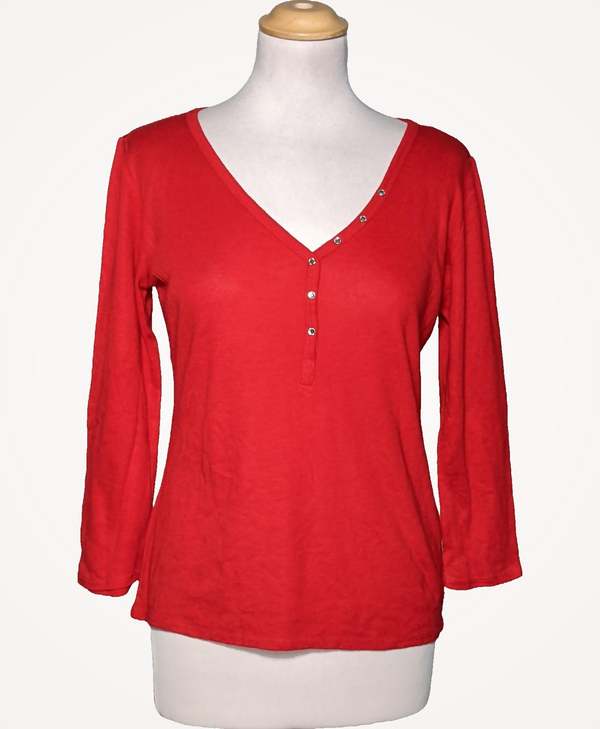 GUESS Top Manches Longues Rouge Photo principale