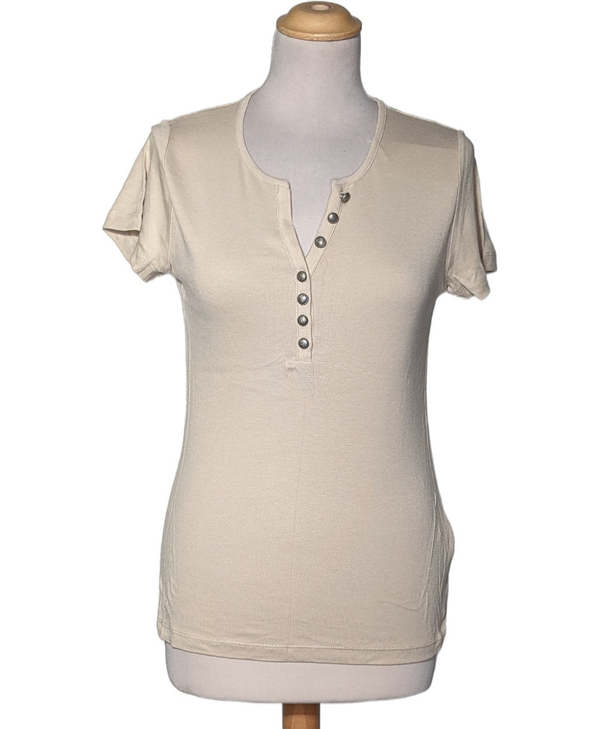CAROLL SECONDE MAIN Top Manches Courtes Beige 1081198