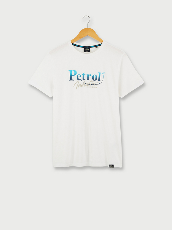 PETROL INDUSTRIES Tee-shirt Manches Courtes Logo 100% Coton Uni Blanc Photo principale