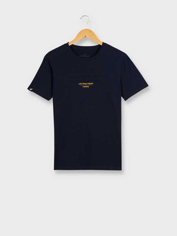 KAPORAL Tee-shirt En Coton Stretch Logo Emboss Bleu marine 1082034