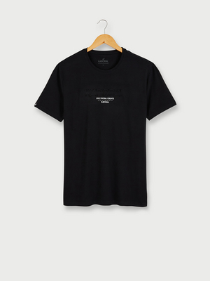 KAPORAL Tee-shirt En Coton Stretch Logo Emboss Noir