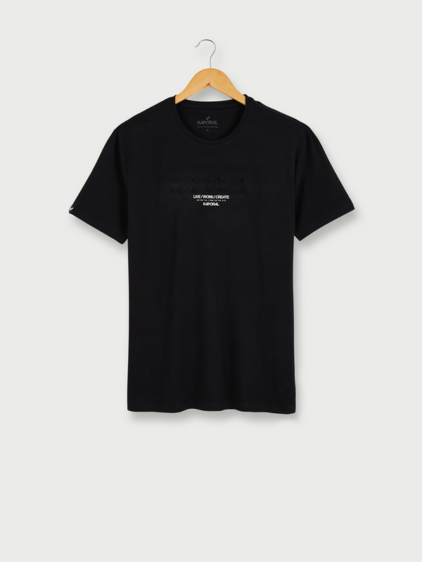 KAPORAL Tee-shirt En Coton Stretch Logo Emboss Noir 1082034