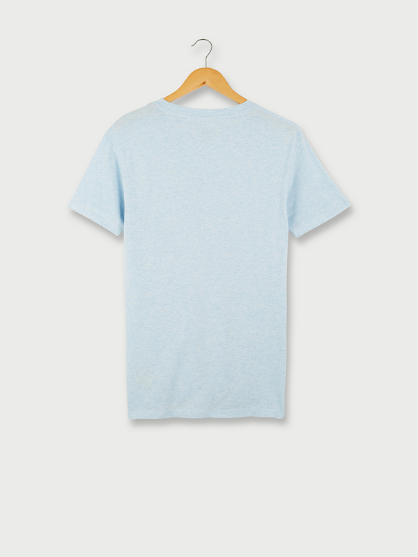 LEE Tee-shirt Slim 100% Coton Uni Poche Poitrine Bleu ciel Photo principale