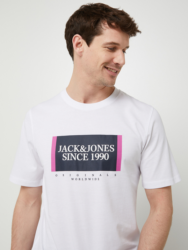 JACK AND JONES Tee-shirt Logo 100% Coton Blanc Photo principale