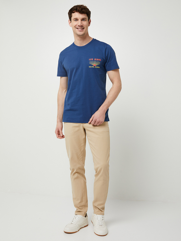 LEE Tee-shirt 100% Coton Uni Mini Logo Bleu marine Photo principale