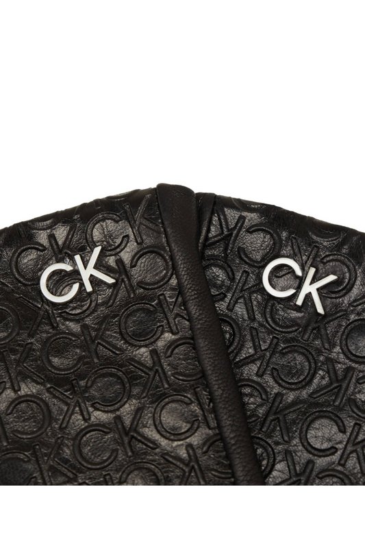 CALVIN KLEIN Gants En Cuir Logos Incrusts  -  Calvin Klein - Femme BAX Ck Black Photo principale