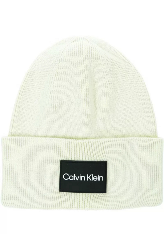 CALVIN KLEIN Bonnet Patch Logo  -  Calvin Klein - Homme PC4 Dark Ecru Photo principale