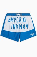 EMPORIO ARMANI Short De Bain Gros Logo  -  Emporio Armani - Homme 06833 ROYAL/BIANCO