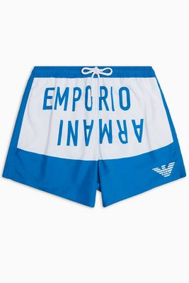 EMPORIO ARMANI Short De Bain Gros Logo  -  Emporio Armani - Homme 06833 ROYAL/BIANCO