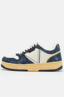 GUESS Sneakers Cuir Et Denim Ancona I  -  Guess Jeans - Homme BLUE WHITE