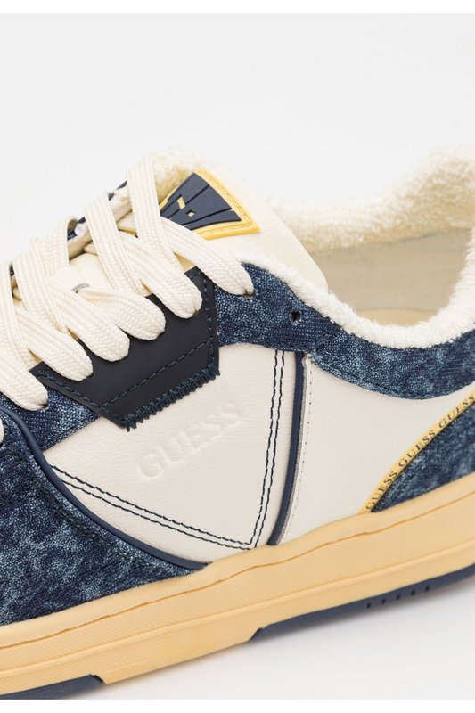 GUESS Sneakers Cuir Et Denim Ancona I  -  Guess Jeans - Homme BLUE WHITE Photo principale