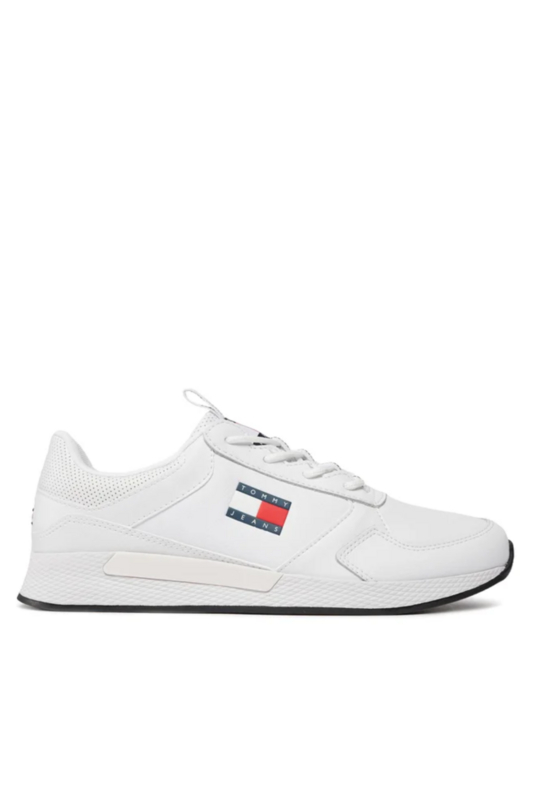 TOMMY JEANS Baskets Running En Cuir  -  Tommy Jeans - Homme YBR White 1082181