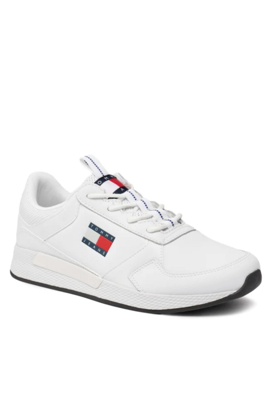 TOMMY JEANS Baskets Running En Cuir  -  Tommy Jeans - Homme YBR White Photo principale