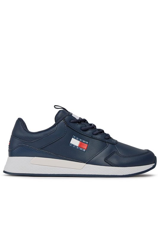 TOMMY JEANS Baskets Running En Cuir  -  Tommy Jeans - Homme C87 Twilight Navy 1082195
