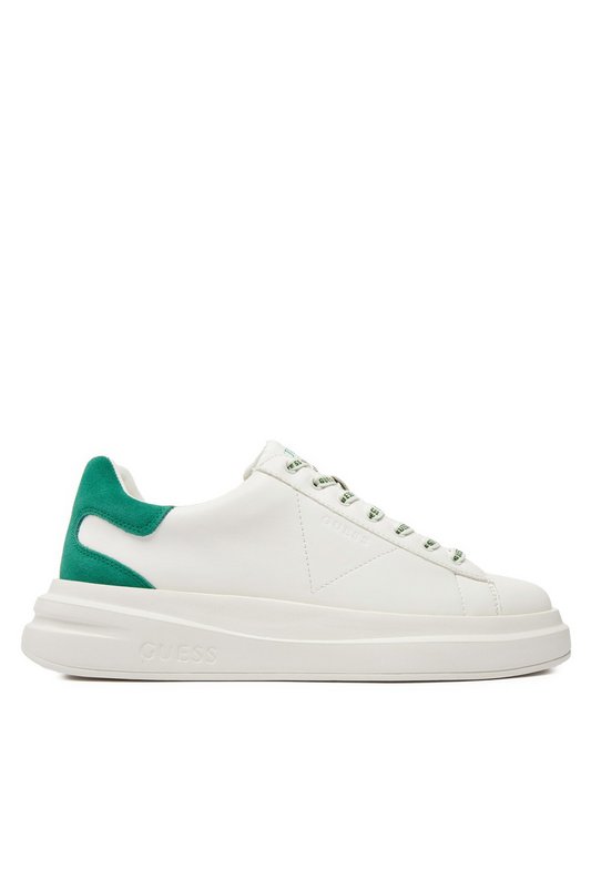 GUESS Sneakers Basses Elba  -  Guess Jeans - Homme WHITE GREEN 1082203