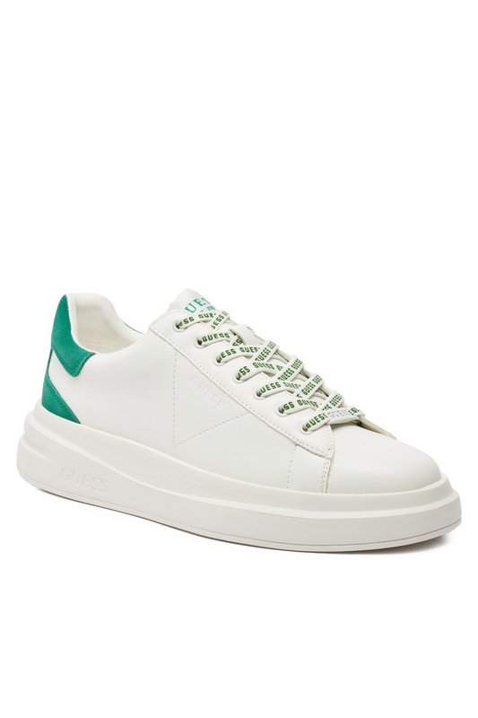 GUESS Sneakers Basses Elba  -  Guess Jeans - Homme WHITE GREEN Photo principale