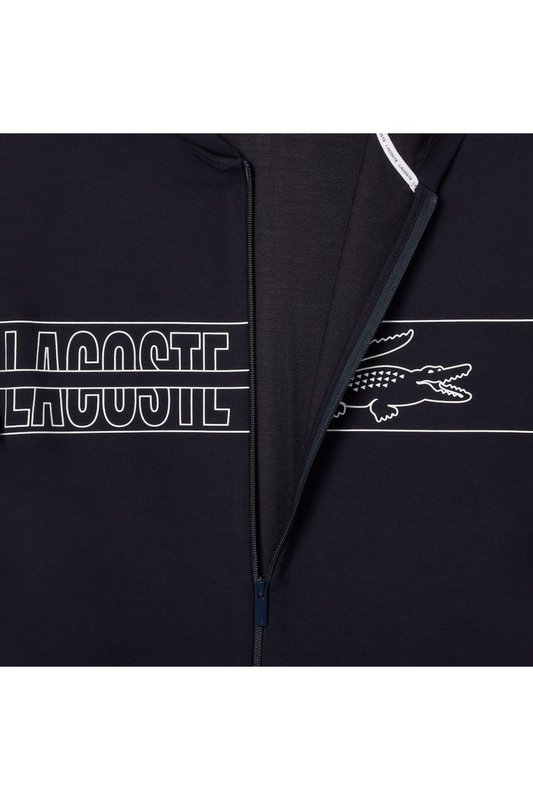 LACOSTE Sweat Zipp Relaxed Fit Print Logo   -  Lacoste - Homme EL5 ABIMES/BLANC Photo principale
