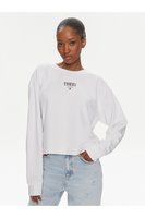 TOMMY JEANS Sweat Relaxed Fit Court Logo Print  -  Tommy Jeans - Femme YBR White