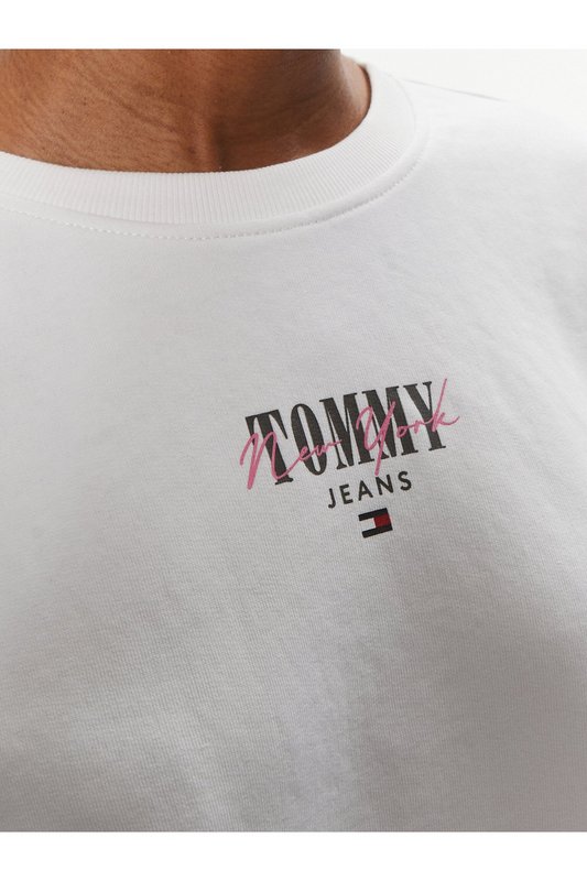 TOMMY JEANS Sweat Relaxed Fit Court Logo Print  -  Tommy Jeans - Femme YBR White Photo principale