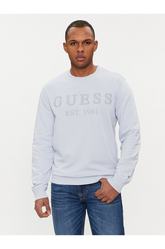 GUESS Sweat Coton Logo Brod  -  Guess Jeans - Homme A730 ASTRAL PALE BLUE 1082714