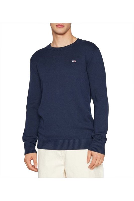TOMMY JEANS Pull Slim Coton Essentials  -  Tommy Jeans - Homme C1G Dark Night Navy Photo principale