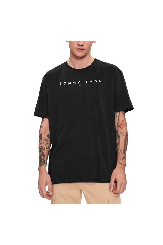TOMMY JEANS Tshirt Basique Logo Brod  -  Tommy Jeans - Homme BDS Black Photo principale