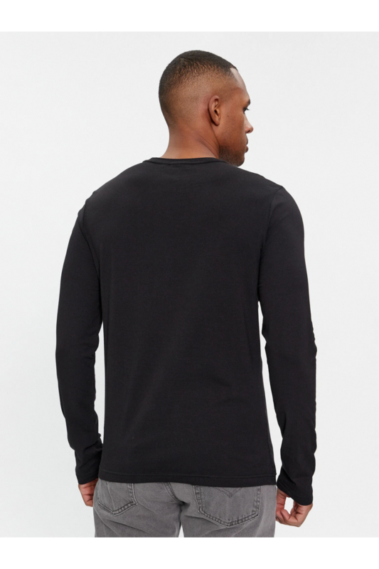 CALVIN KLEIN Tshirt Uni Coton Stretch Ml Slim Fit  -  Calvin Klein - Homme BEH Ck Black Photo principale