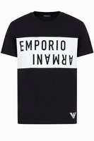 EMPORIO ARMANI Tshirt Gros Logo 100%coton  -  Emporio Armani - Homme 07520 NERO/BIANCO