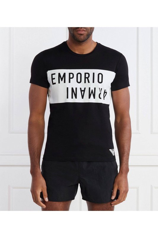 EMPORIO ARMANI Tshirt Gros Logo 100%coton  -  Emporio Armani - Homme 07520 NERO/BIANCO Photo principale