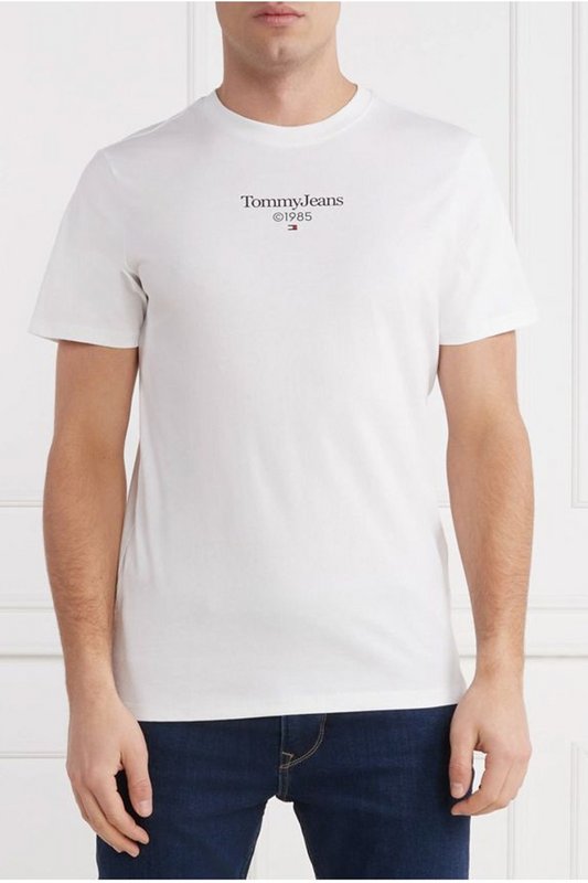 TOMMY JEANS Tshirt 100% Coton Logo Print  -  Tommy Jeans - Homme YBR White Photo principale