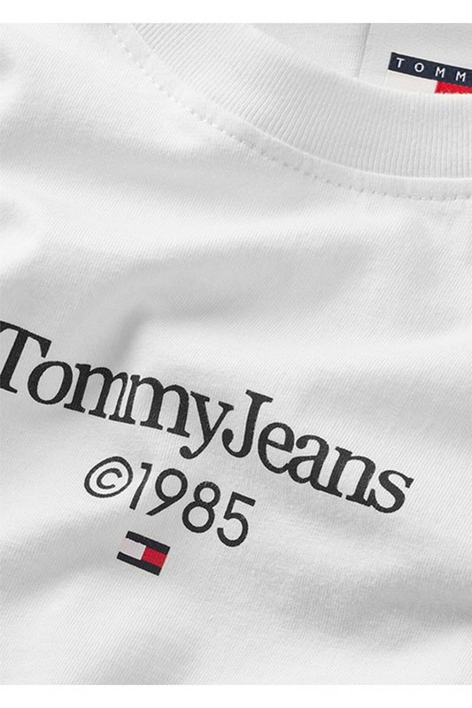 TOMMY JEANS Tshirt 100% Coton Logo Print  -  Tommy Jeans - Homme YBR White Photo principale