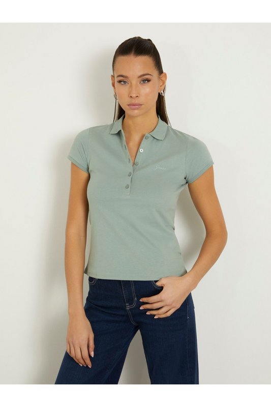 GUESS Polo Boutonn Coton Slim Fit  -  Guess Jeans - Femme G8DP MALIBU SAGE 1082949