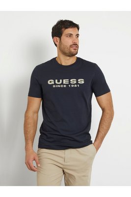 GUESS Tshirt Coton Stretch Logo Coll  -  Guess Jeans - Homme G7V2 SMART BLUE