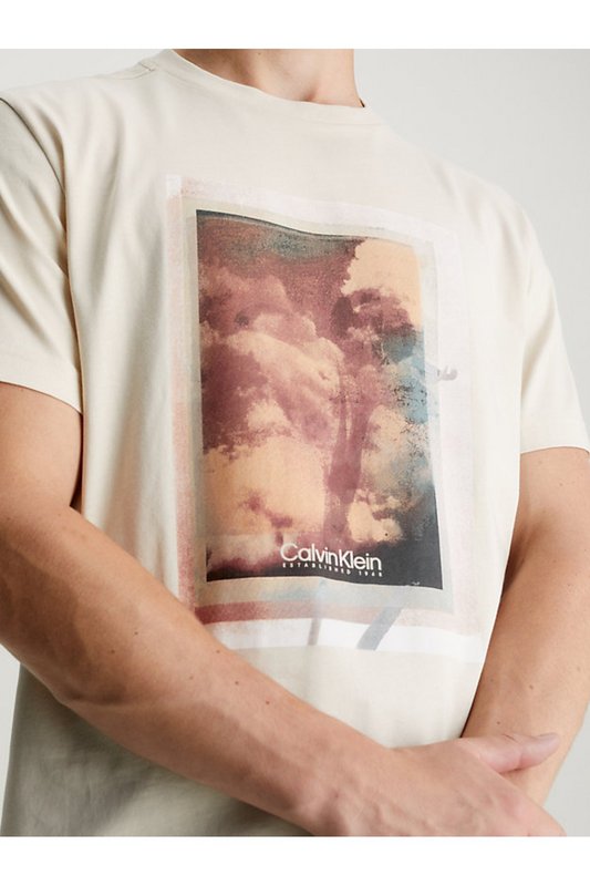 CALVIN KLEIN Tshirt 100% Coton Print Photo  -  Calvin Klein - Homme PB5 Fog Photo principale