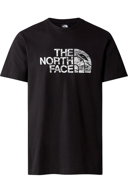 THE NORTH FACE Tshirt Coton Logo Imprim Woodcut  -  The North Face - Homme BLACK Photo principale