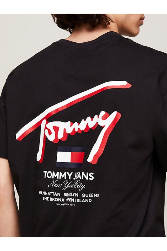 TOMMY JEANS Tshirt Gros Logo Print Dos  -  Tommy Jeans - Homme BDS Black Photo principale