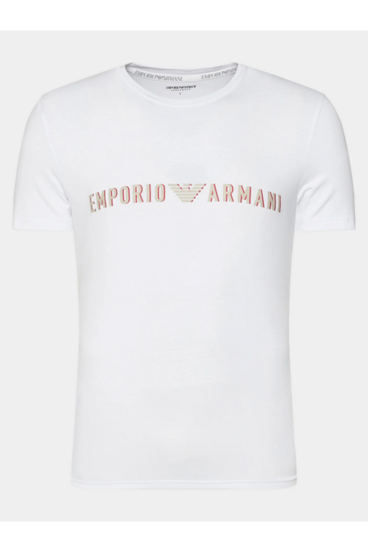 EMPORIO ARMANI Tshirt Stretch Logo Frontal  -  Emporio Armani - Homme 00010 BIANCO Photo principale