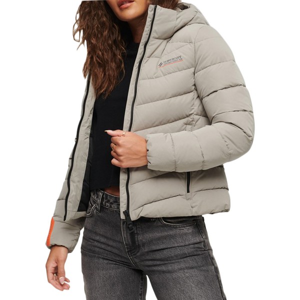 SUPERDRY Doudoune  Capuche Superdry Sport Hooded Micro Padded Gris Pierre Photo principale