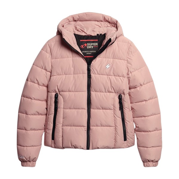 SUPERDRY Doudoune Superdry Hooded Spirit Sports Puffer Rose Photo principale