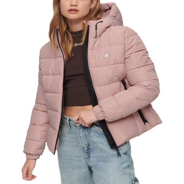 SUPERDRY Doudoune Superdry Hooded Spirit Sports Puffer Rose Photo principale