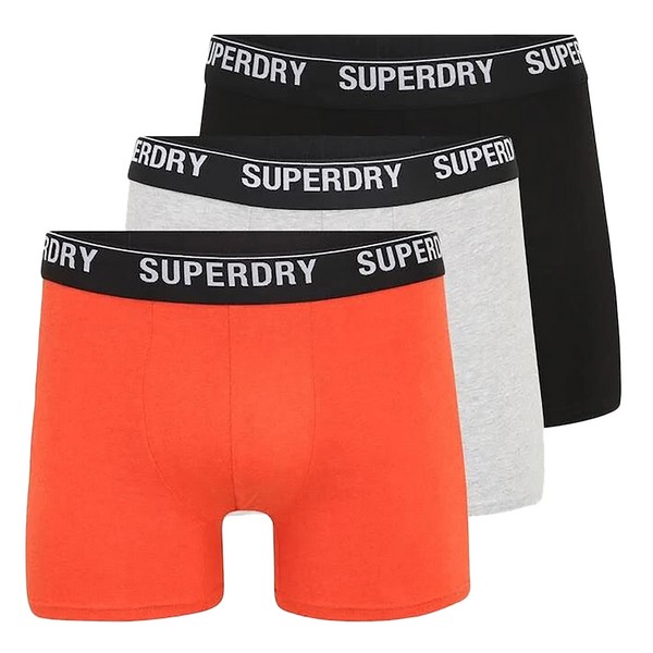 SUPERDRY Pack De 3 Boxer Superdry Noir/Orange/Gris Photo principale