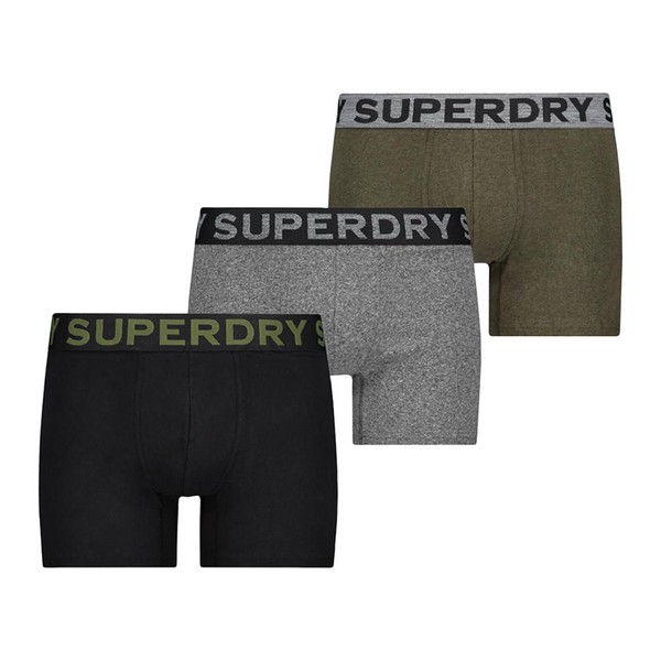 SUPERDRY Boxer Triple Pack Superdry Asphalt-Khaki-Noir Photo principale