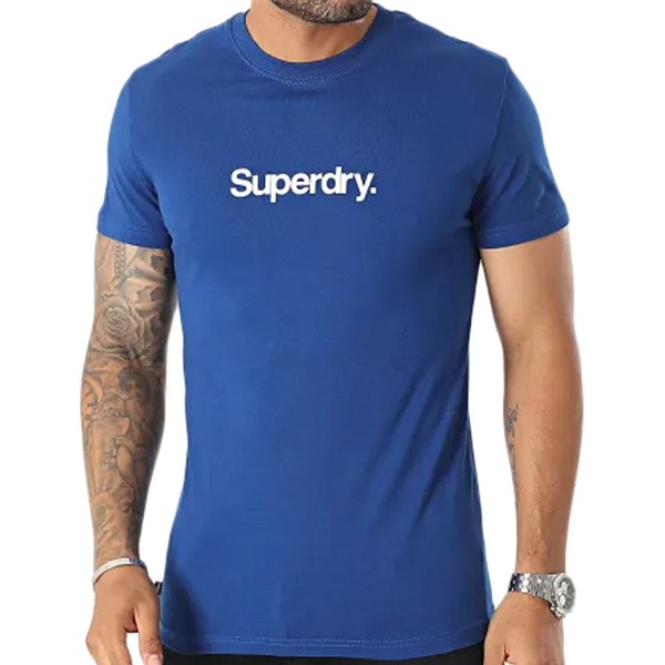 SUPERDRY Tee Shirt Superdry Coro Logo Classic Bleu 1083619